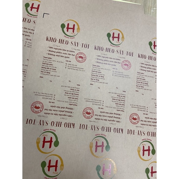 In tem nhãn giấy kraft - da bò - rẻ đẹp