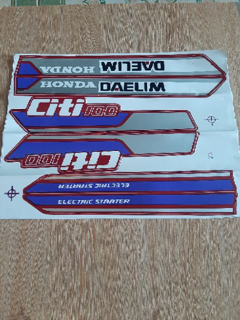 Bộ Tem xe citi 100 daelim màu tím xịn