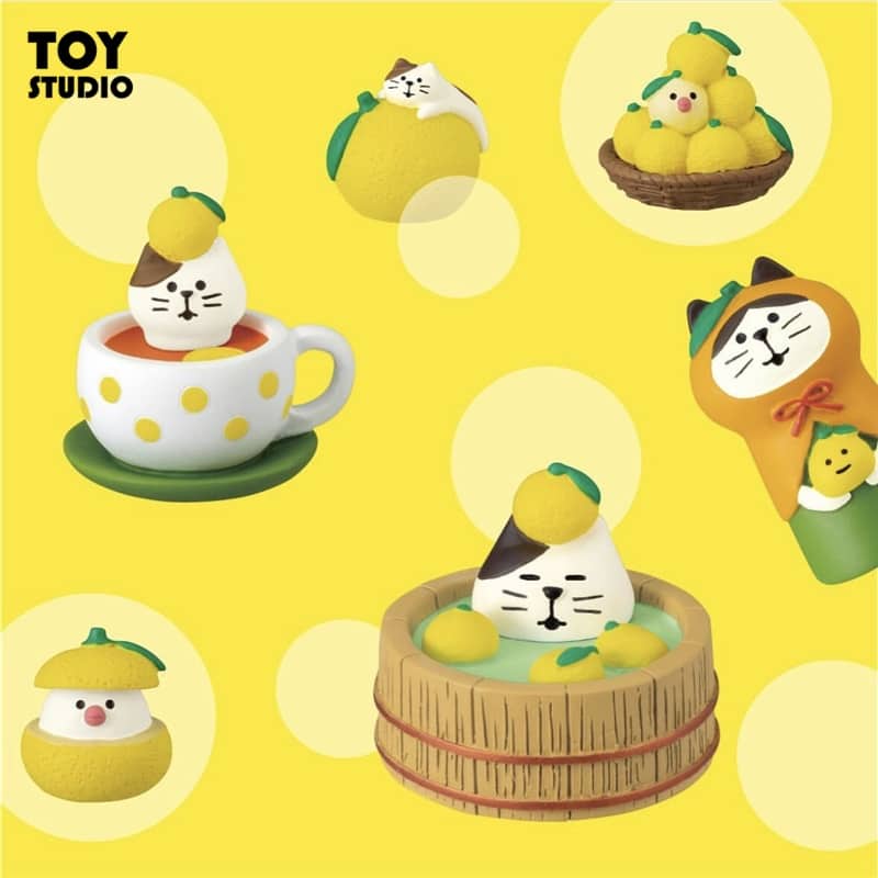 Mô Hình chú mèo Zakka Phong Cách Nhật Bản Serie Trái Chanh Lemon