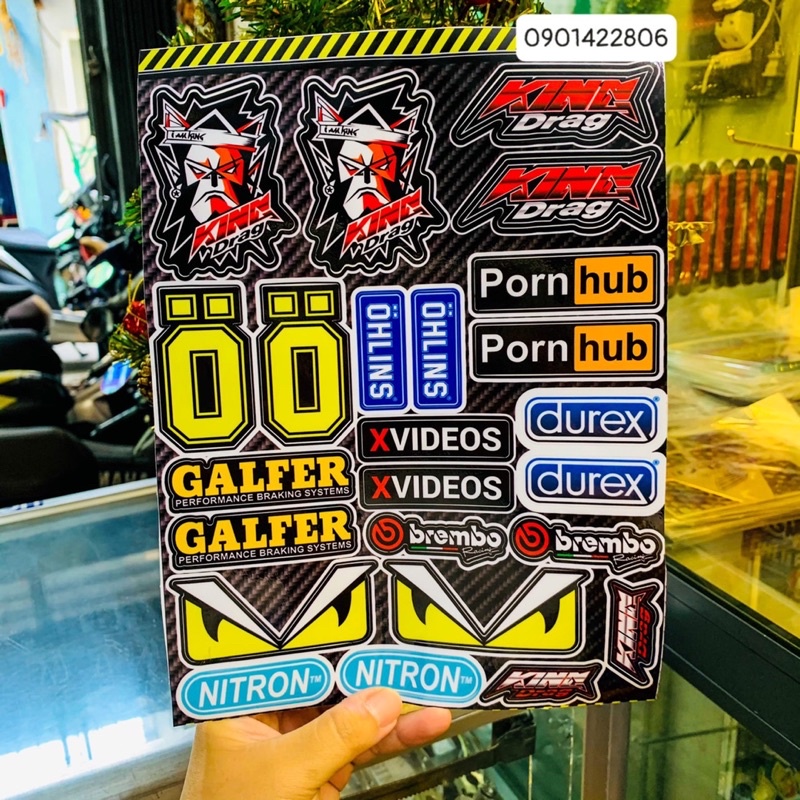 Bộ Tem sticker Logo Racing