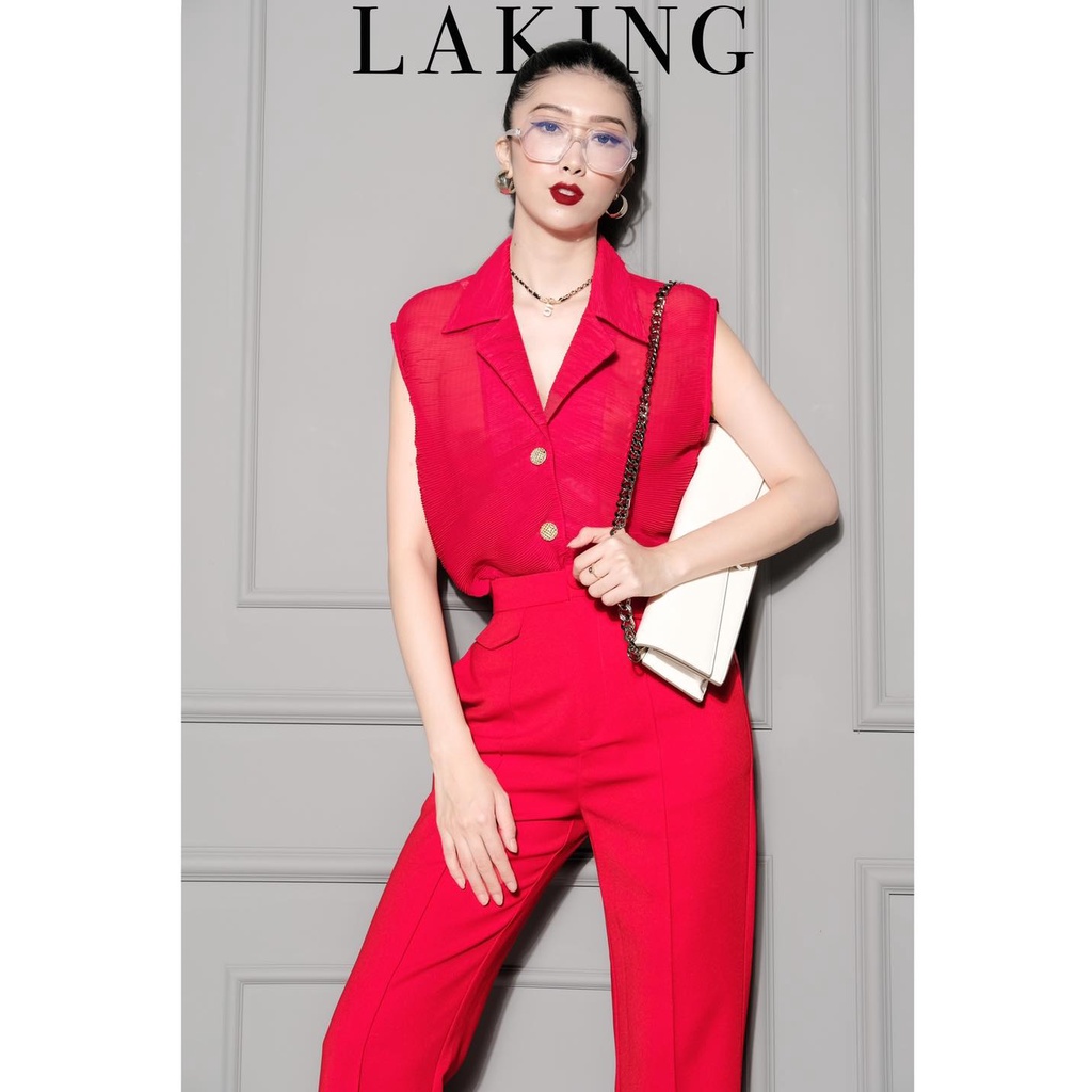 Áo sát nách cổ vest sọc ngang LAKING HOUSE