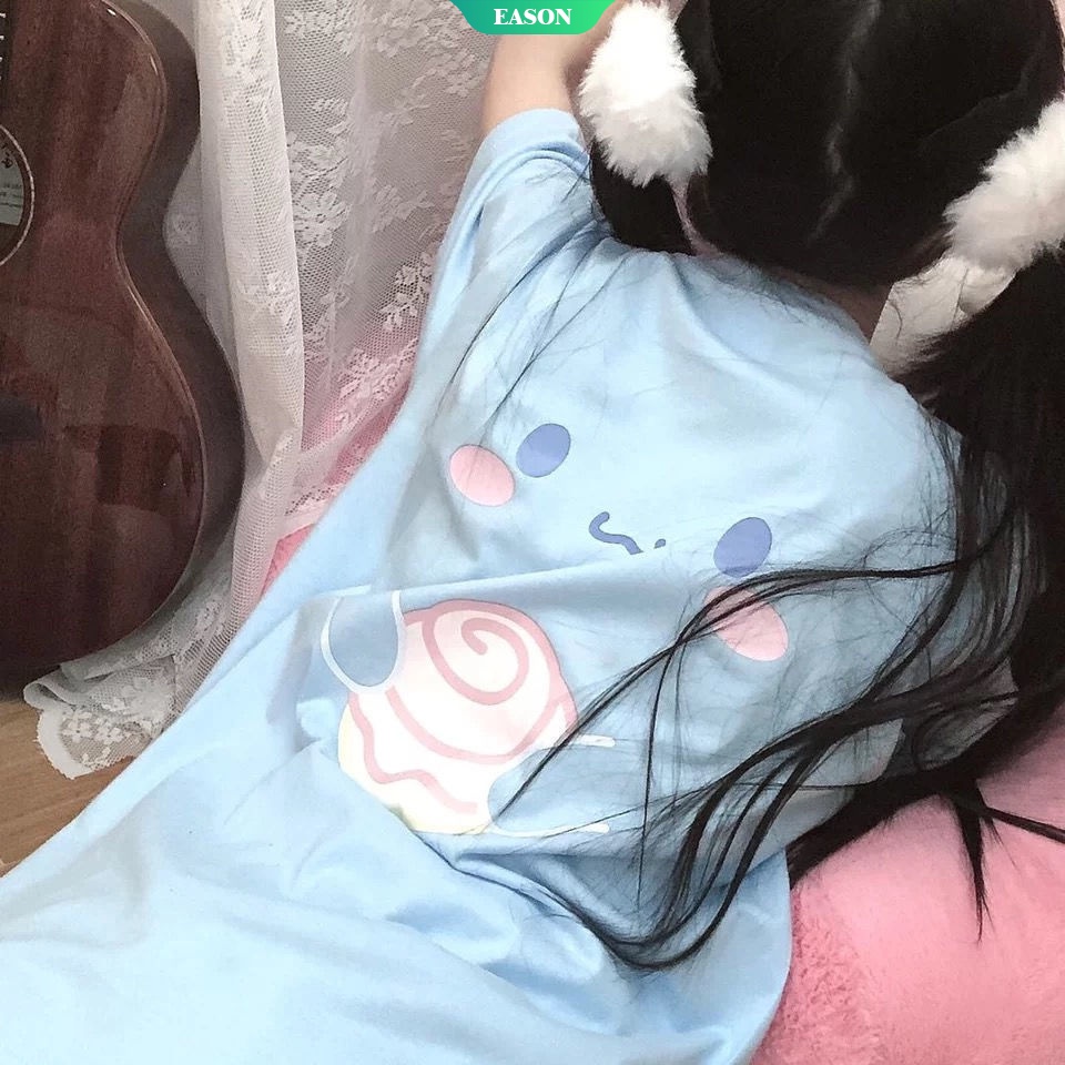Áo thun tay ngắn dáng rộng in hình chú chó Cinnamoroll dễ thương thời trang cho nữ