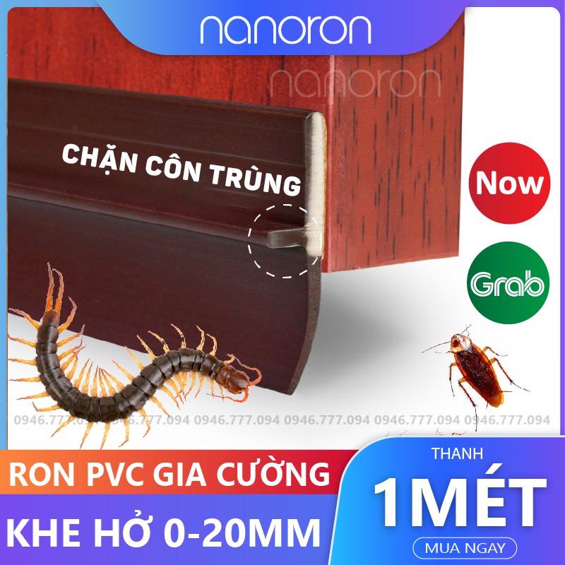 Thanh chặn cửa pvc gia cường  Nẹp chắn khe hở NANORON dán chân cửa, chống bụi, ồn, côn trùng RPVC