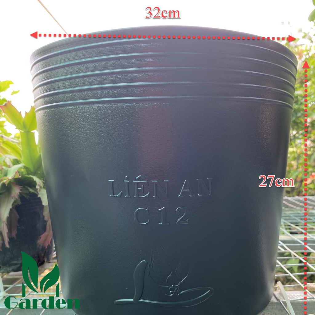 Chậu nhựa đen  dẻo trồng và ươm cây C12  - Loại Tốt