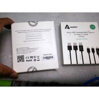 Cáp Aukey Type-C và MicroUsb dẫn dòng 2.4A
