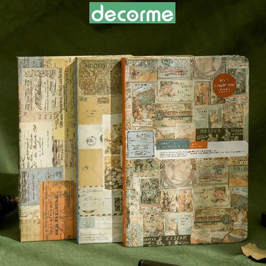DecorMe Sổ tay vintage khổ A5 phong cách cổ điển sử dụng ghi chép, làm bullet journal
