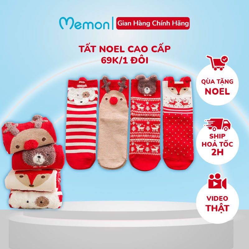 Tất, Vớ Giáng Sinh Noel Vải Thoáng Mát Cao Cấp Memon