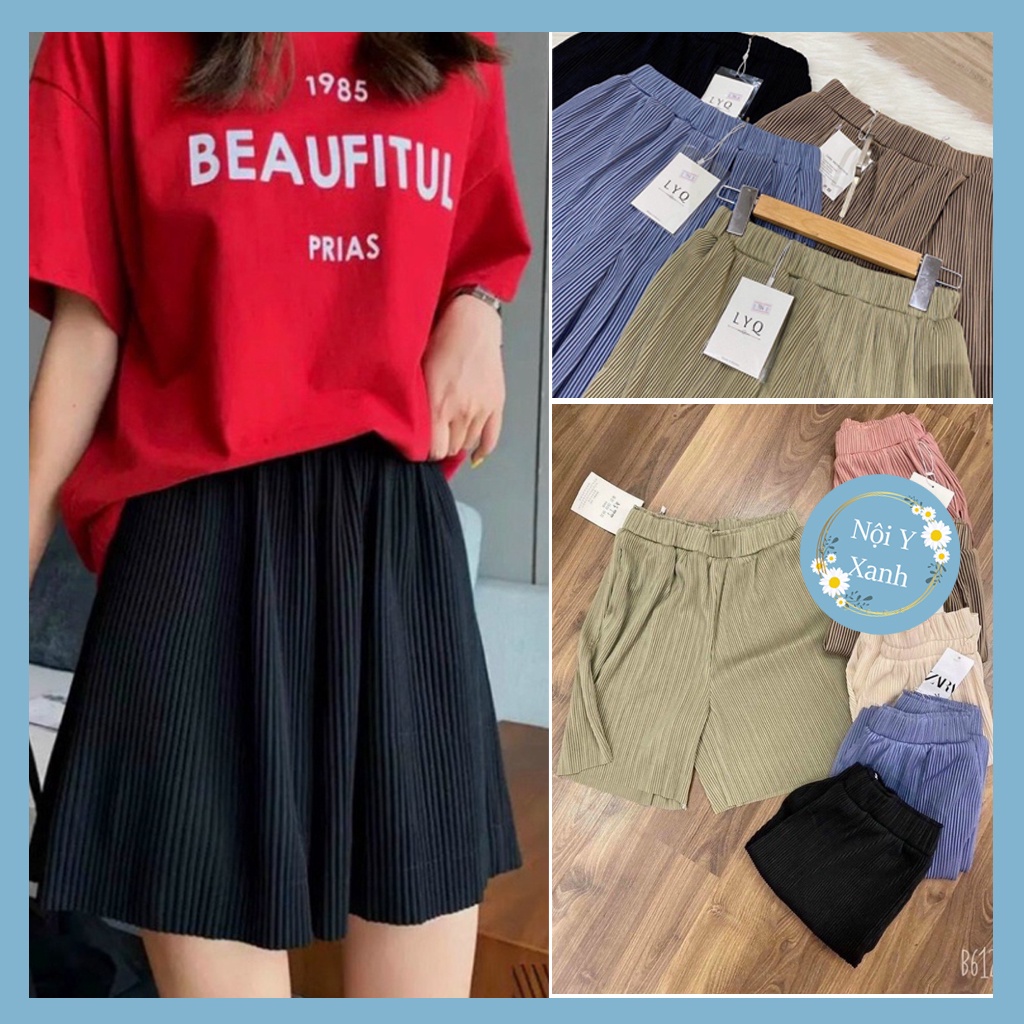 Quần short nữ thun lạnh ly nhỏ siêu hot chất mát, phom đẹp, nội y xanh, quần đùi mát lửng Quần Đùi (Lụa Satin) mềm mát