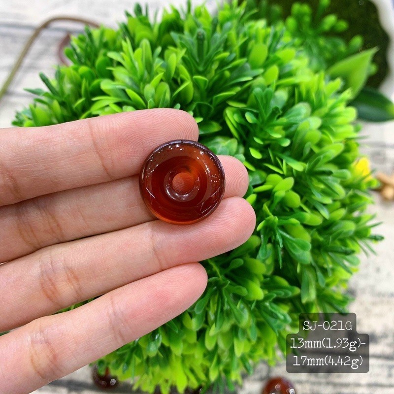 Mặt Đá Đồng Điếu Đỏ Garnet Đẹp Mê Ly Size 13mm-17mm