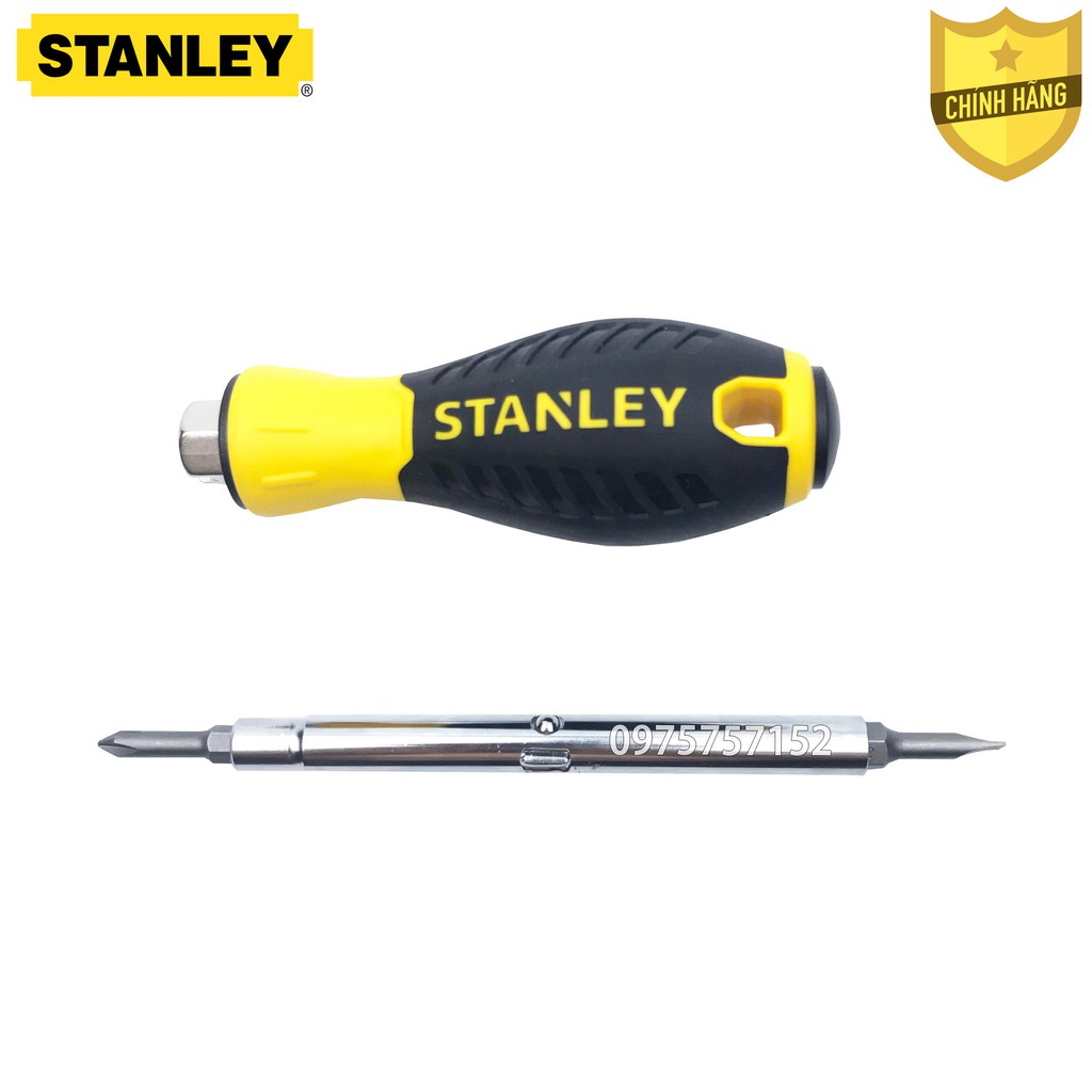 Tô vít đa năng đổi đầu Stanley 6 trong 1,  4 mũi vít có từ tính cao, thao tác linh hoạt, tay cầm chắc chắn