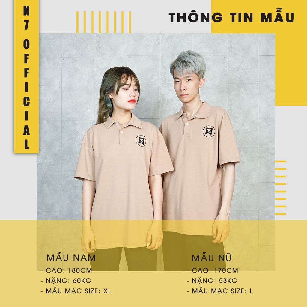 Áo thun POLO BASIC N7 OFFICIAL Unisex phông trơn nam nữ tay lỡ mùa hè oversize form rộng thời trang phong cách Hàn Quốc