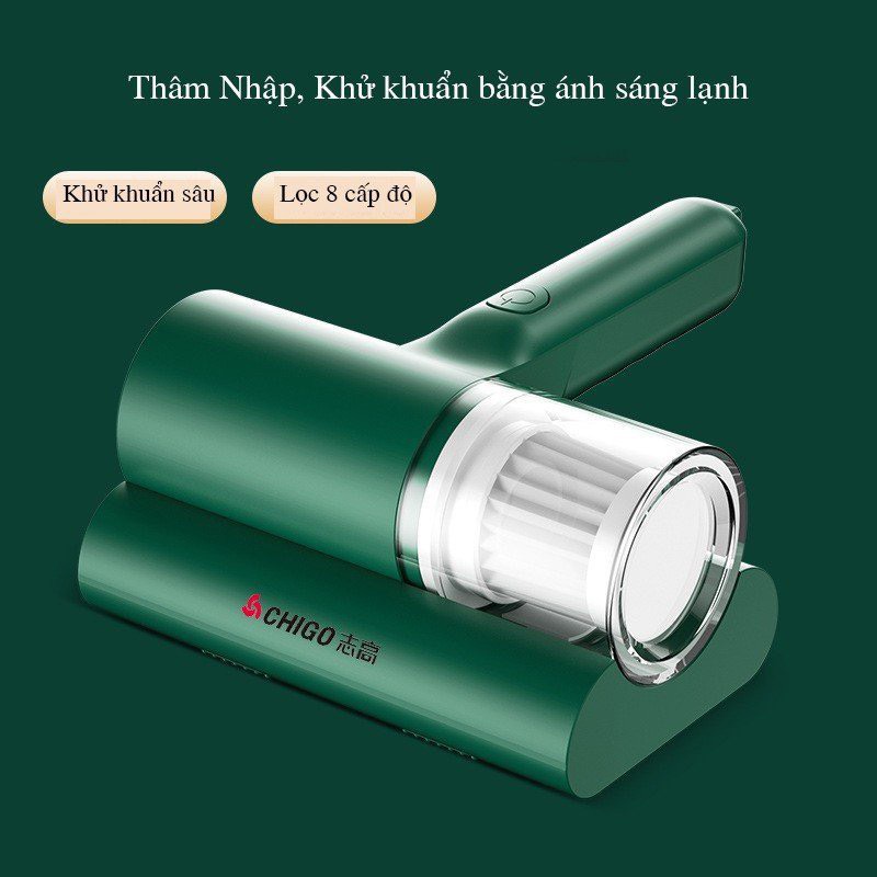 Máy hút bụi giường, nệm, sofa CHIGO công suất 50W không dây diệt khuẩn bằng tia UV, hút ẩm Cầm tay tiện lợi