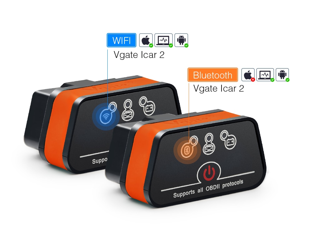 Bộ Chẩn Đoán Lỗi Ô Tô Vgate icar2 Bluetooth / Wifi OBD2 ELM327 OBD 2 Mini ELM 327 icar 2 Cho android / PC / IOS OBDII