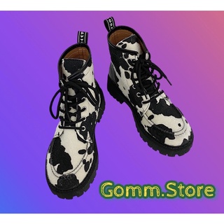 Giày boot oxford ulzzang bò sữa buộc dây
