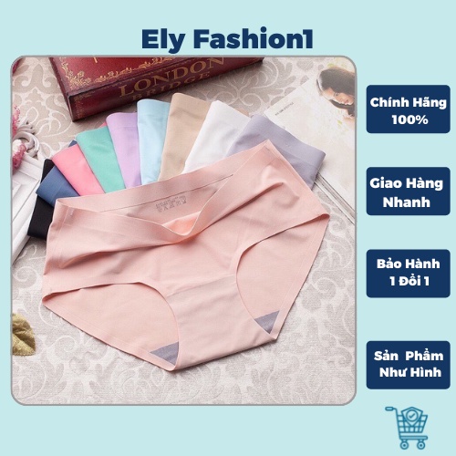 Quần lót vải lụa mát không đường may lưng thấp màu trơn Q1