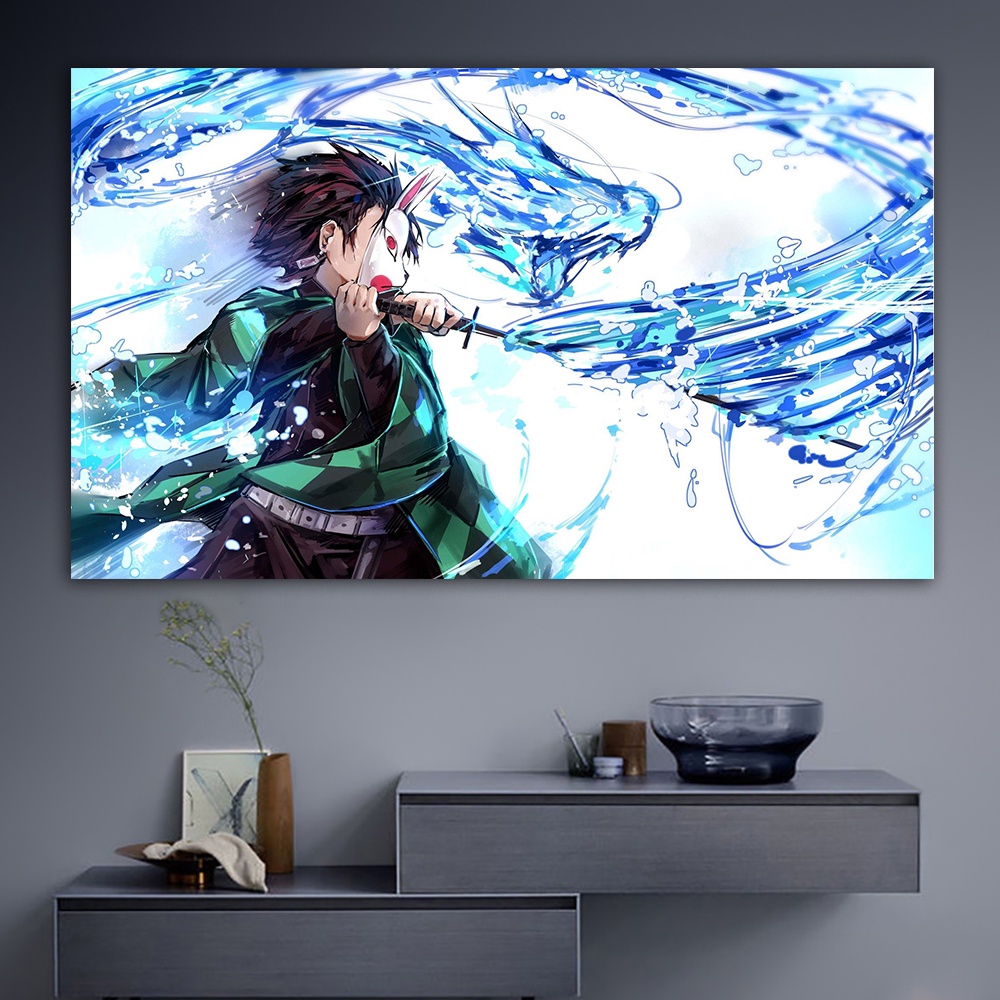 Tranh Vải Bạt Treo Tường In Hình anime demon slayer Trang Trí Nhà Cửa/Phòng Ngủ/Phòng Khách