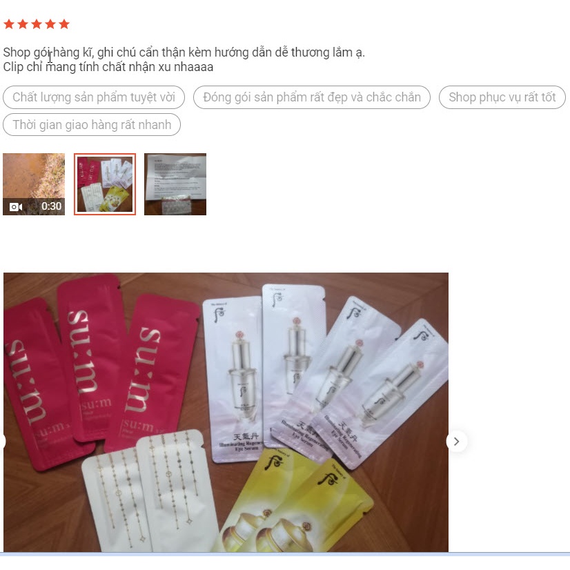 Tinh chất kem dưỡng mắt Whoo GIẢM NHĂN THÂM , BỌNG MẮT- ILLUMINATING REGENERATING EYE SERUM gói 1ml -Tado Cosmetis Store