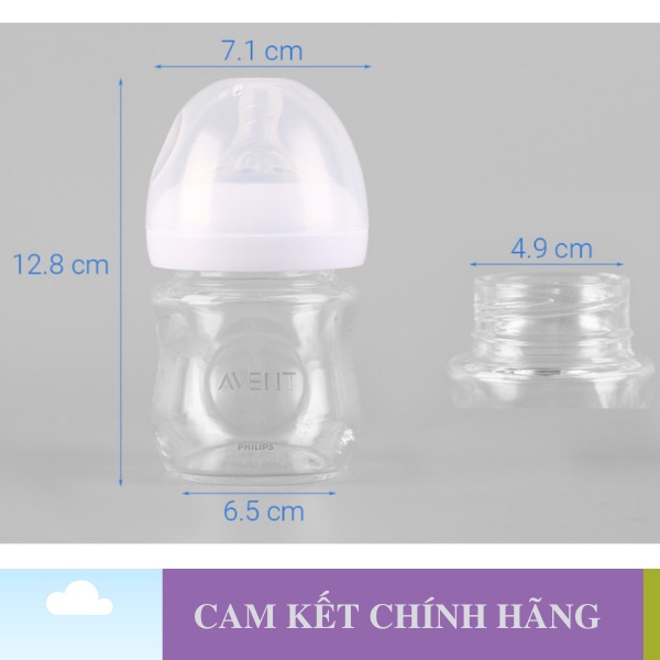 Bình sữa Avent thủy tinh - dung tích 120 / 240ml - 1 đổi 1 nếu lỗi NSX - CHỌN NÚM THEO YÊU CẦU