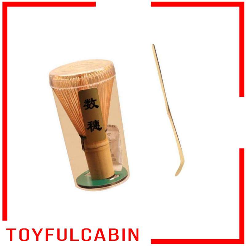 Dụng Cụ Khuấy Bột Trà Xanh Bằng Tre Kèm Muỗng
