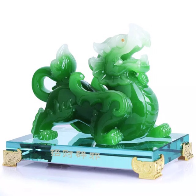 Tỳ Hưu Phong Thuỷ 16,4x14,5cm ( Xanh/ Đỏ )