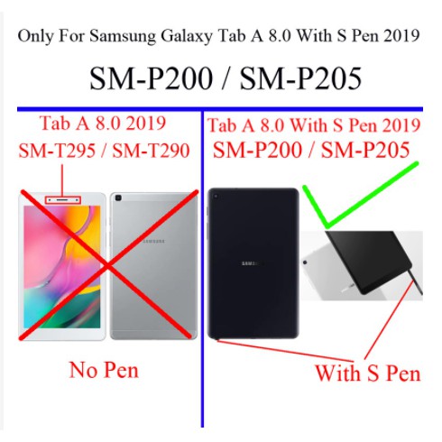 Ốp lưng Silicon cho Samsung Galaxy Tab A 8.0 kèm vỏ bọc S pen 2019 SM-P200 P205