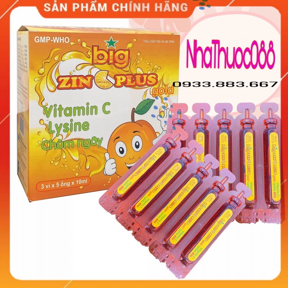 Siro Zin C Plus bổ sung Kẽm, Lysine và Vitamin hỗ trợ tăng cường hấp thu chất dinh dưỡng cho bé – Hộp 15 ống