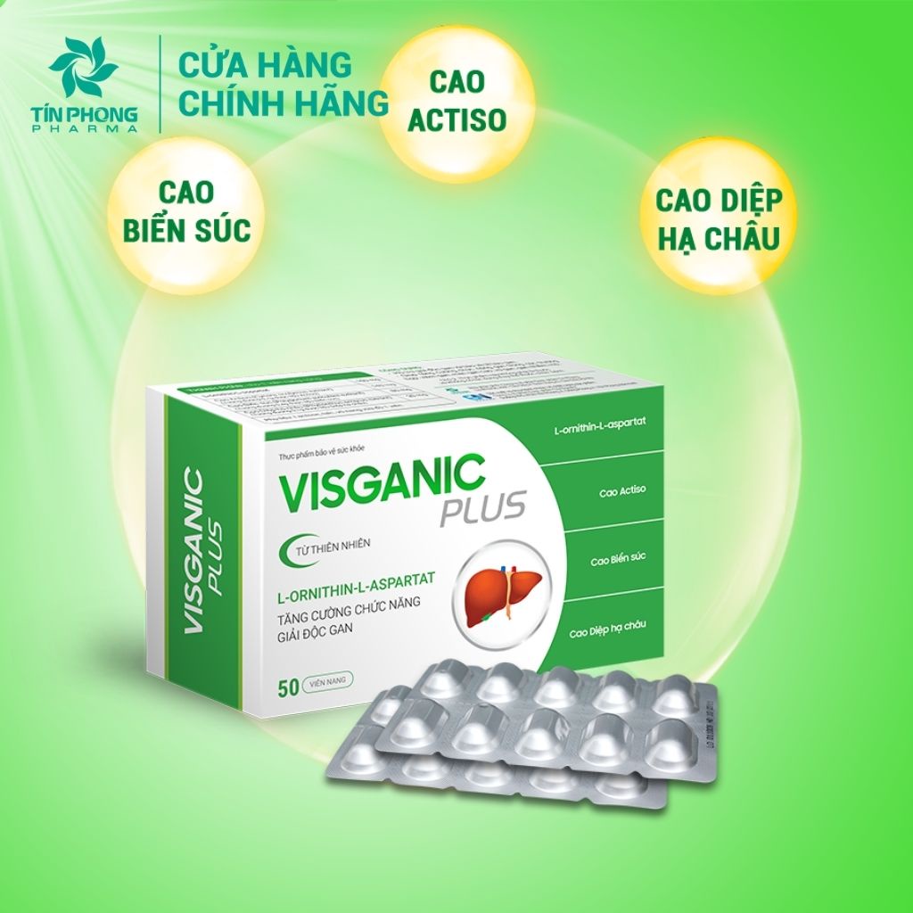 Tăng Cường Chức Năng Giải Độc Gan Visganic Plus Thành Phần Thiên Nhiên, An Toàn Lành Tính Hộp 50 Viên TTP021