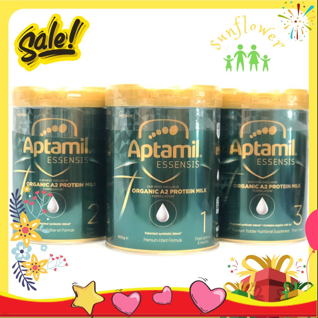 Sữa Aptamil Essensis cho bé 900g số 1 2 3 màu xanh lá