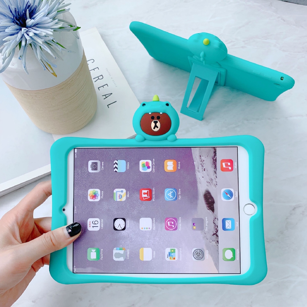 Ốp lưng hình gấu và khủng long cho ipad air2019mini5ipad6 10.2 10.5 2019
