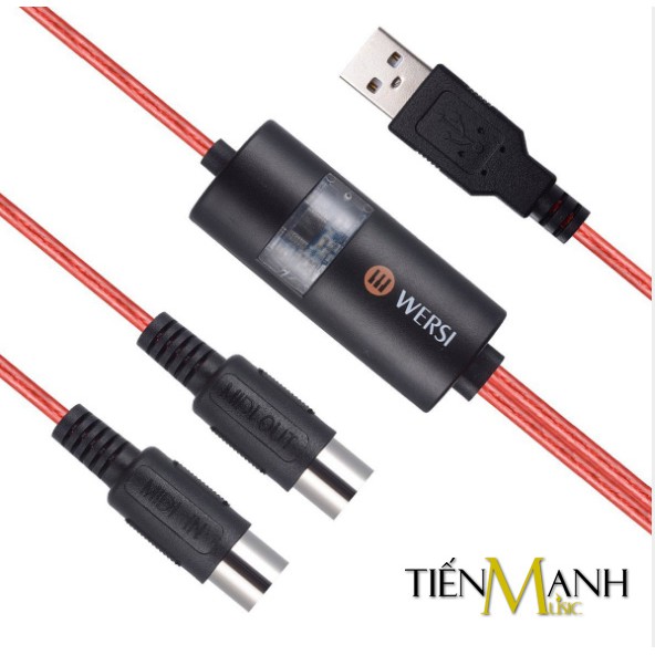 Dây Cáp Midi To USB Cable Cao Cấp WERSI UM-18 Cho Đàn Organ, Piano, Keyboard Controller, Launchpad Tiến Mạnh Music