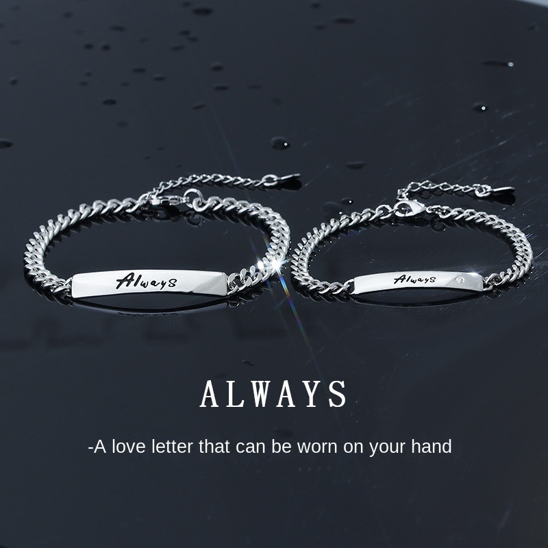 Vòng Tay Dây Xích Dày Phong Cách Hip Hop Cho Cặp Đôi