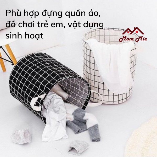 Giỏ vải, sọt vải đựng quần áo gấp gọn di động - J199