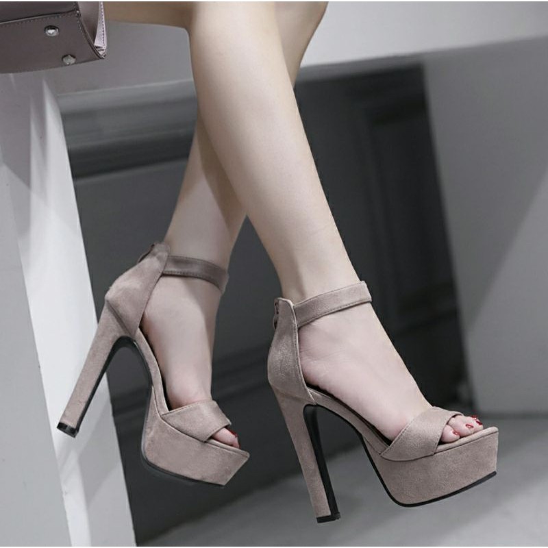 Giày cao gót nhung 14 phân