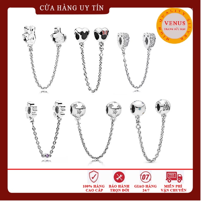 Charm xích đá trắng bạc 925 cao cấp- Trang sức Bạc Venus