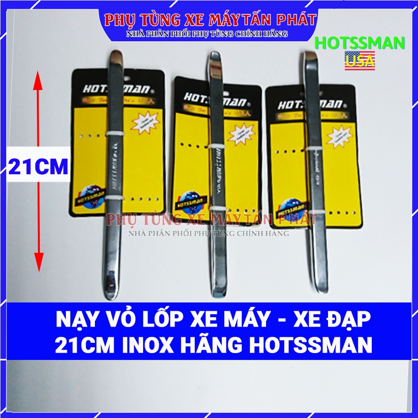 3 Móc lốp Hãng Hotssman 21cm Nạy Vỏ Xe Máy Xe Đạp Mạ Inox Cao Cấp