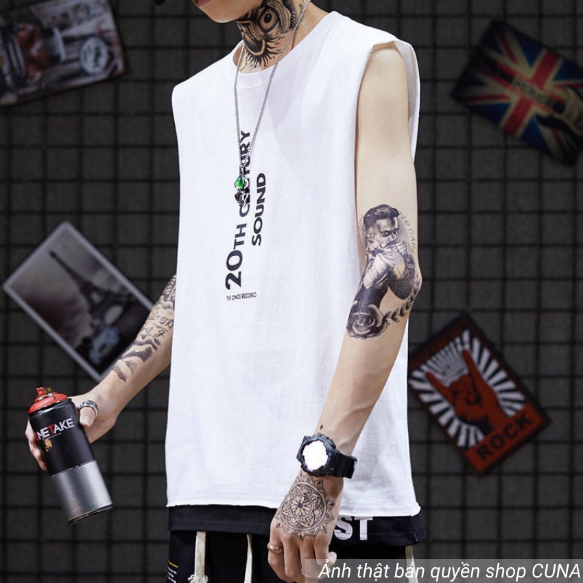 Áo ba lỗ nam nữ form rộng CUNA áo thun 3 lỗ lót nam rộng body trắng đen cotton thun lạnh in chữ tập gym thể thao bóng rổ