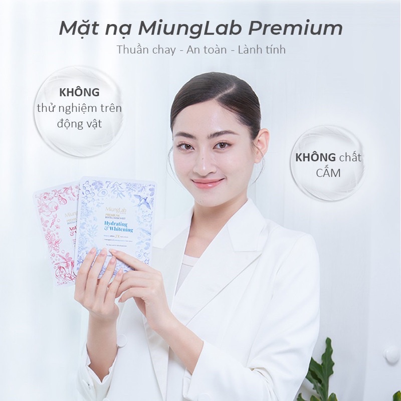 Mặt Nạ Miunglab Premium Lánybeau Cấp Ẩm, Dưỡng Trắng, Chống Lão Hoá ( Hộp 8 miếng)