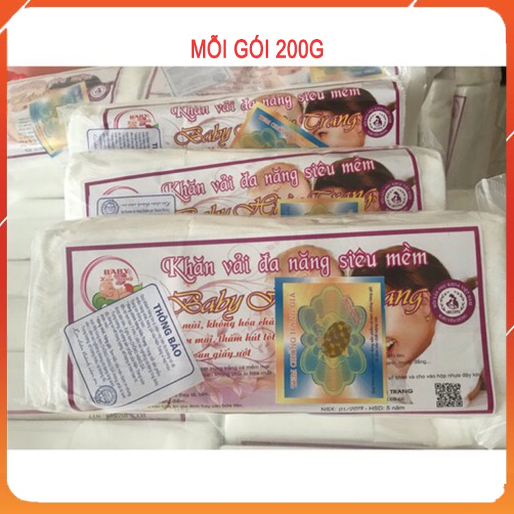 Khăn khô đa năng hãng BABY HIỀN TRANG cao cấp, khăn giấy khô vệ sinh cho bé (gói 200gr)