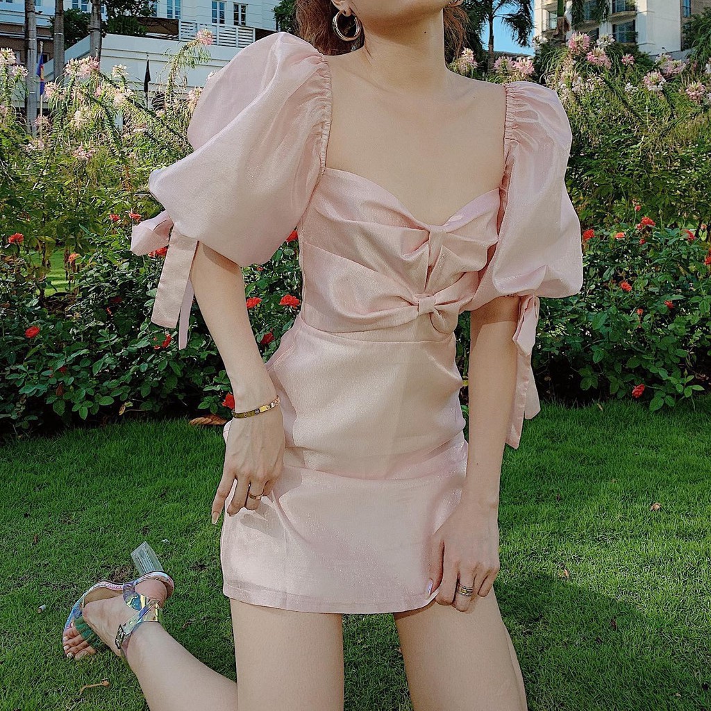 Đầm đi tiệc cổ vuông tay bồng siêu sang Pope Dress | BigBuy360 - bigbuy360.vn