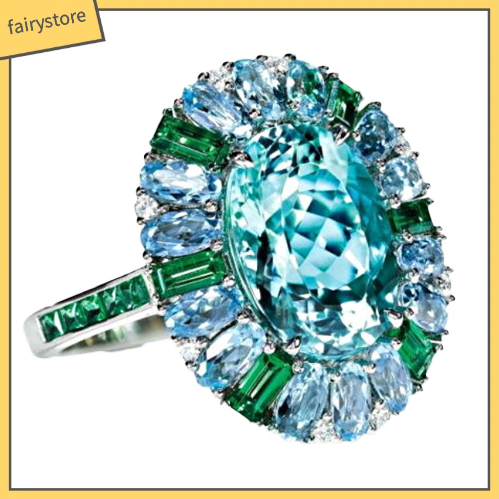 Nhẫn Hợp Kim Đính Ngọc Lục Bảo Nhân Tạo Sang Trọng Cho Nữ