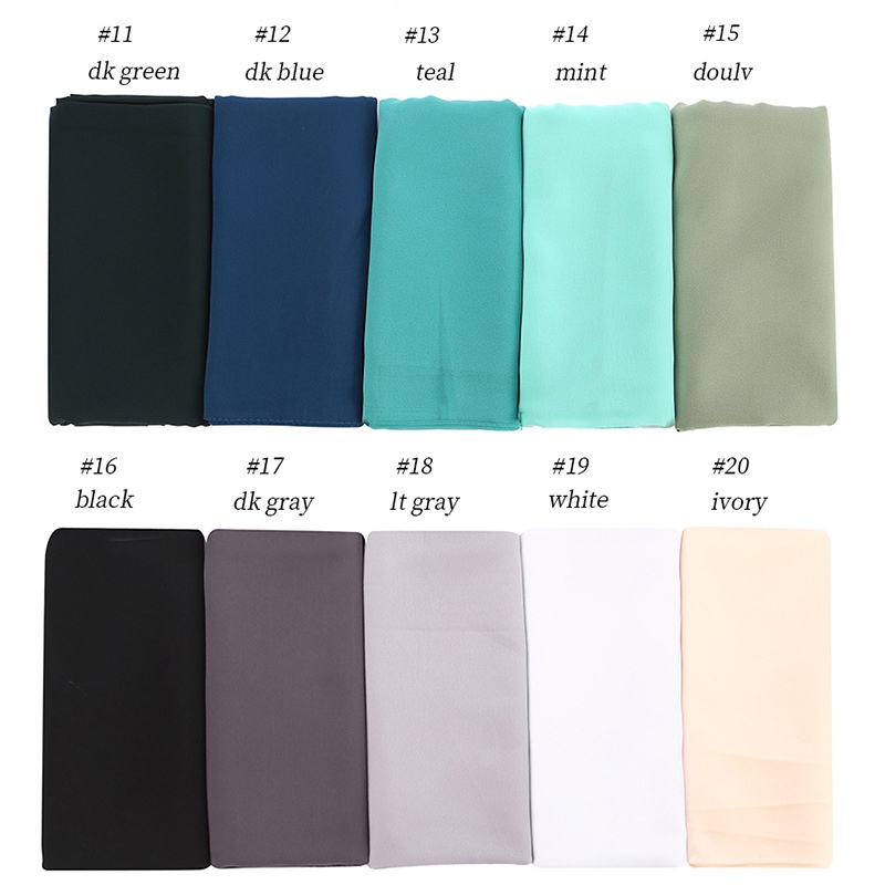 1 Khăn Trùm Đầu Hijab Hồi Giáo Bằng Vải Chiffon Trơn Chất Lượng Cao