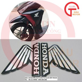 CẶP TEM NHÔM CÁNH CHIM HONDA MÀU ĐEN