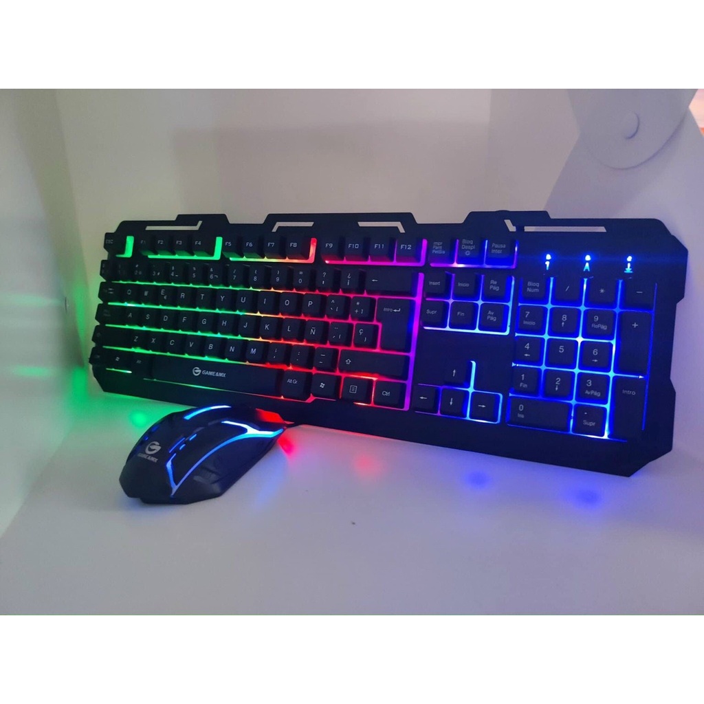 COMBO bàn phím giả cơ kèm chuột gaming đế nhôm LED RGB chơi game đổi màu siêu đẹp