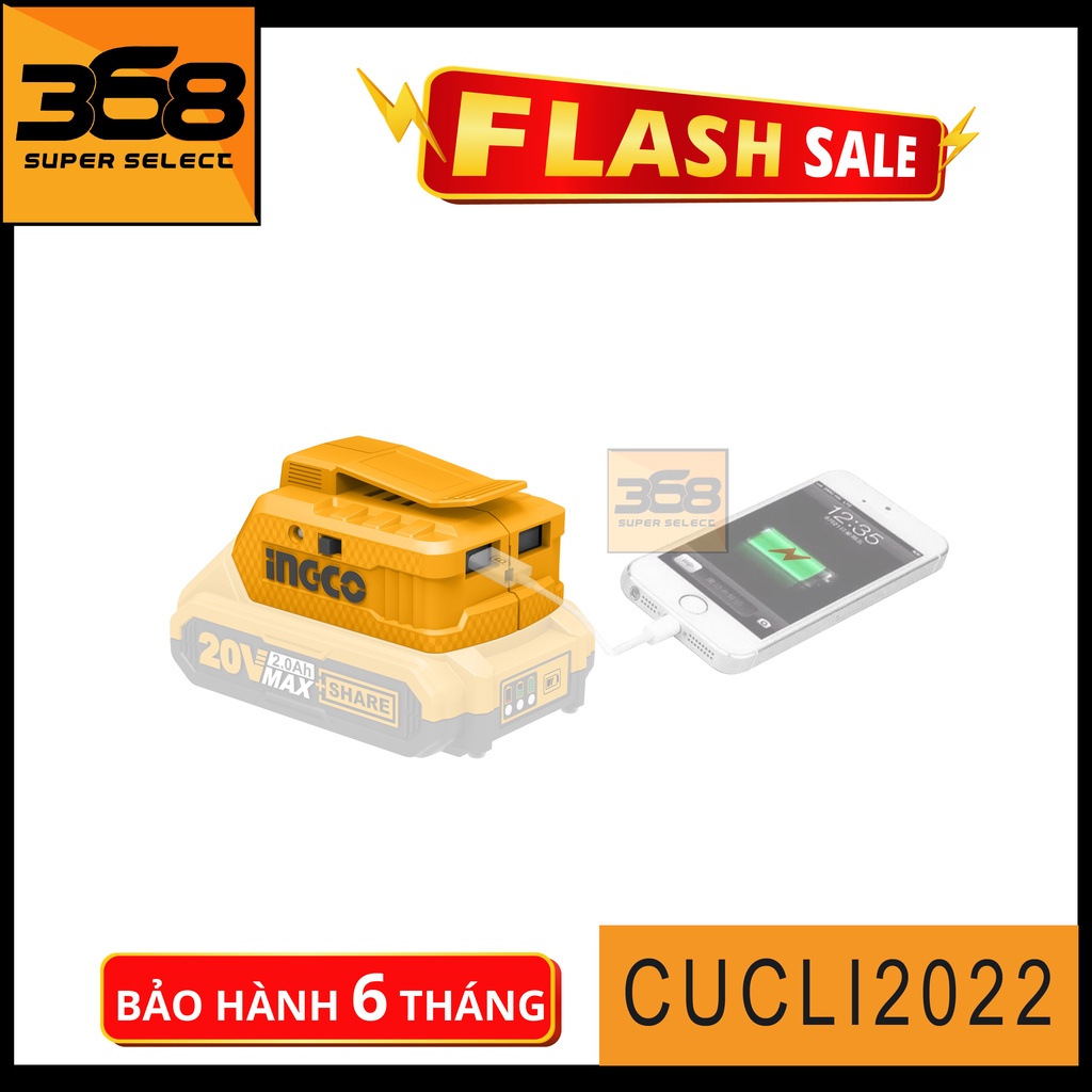 Thiết bị sạc USB tiện lợi, an toàn hiệu quả dễ dàng tháo lắp dùng cho dân dụng, cơ khí, xây dựng  INGCO CUCLI2022