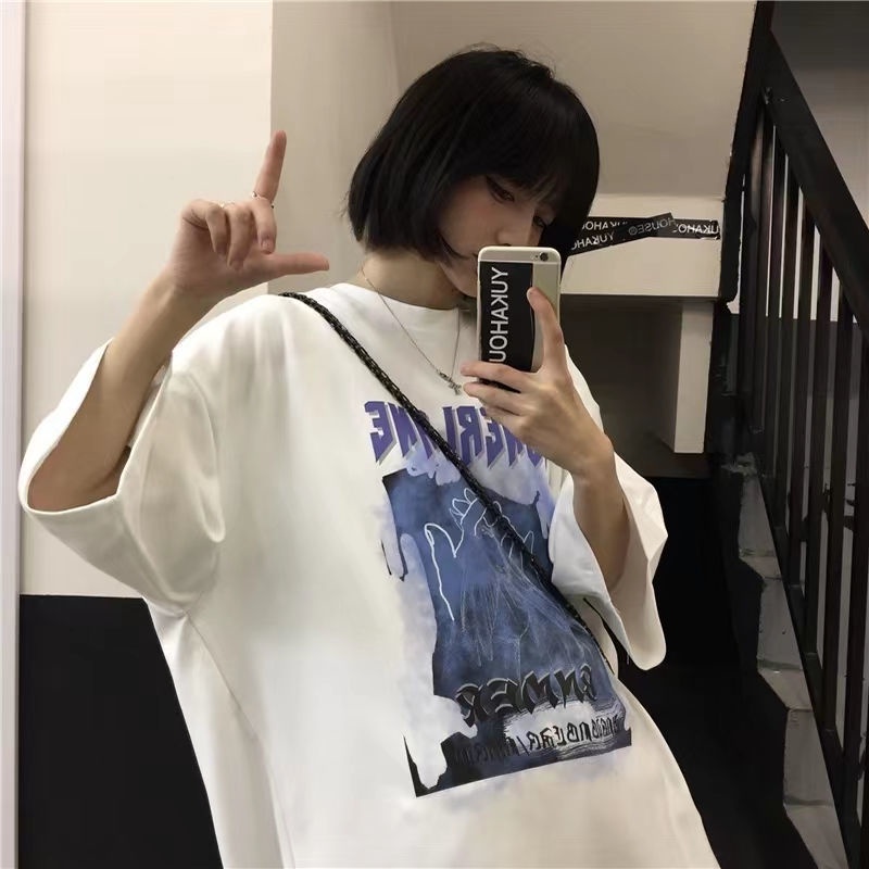 Áo Thun 100% Cotton Nguyên Chất Ngắn Tay Oversize Phong Cách Retro 2022 Thời Trang Cho Cặp Đôi