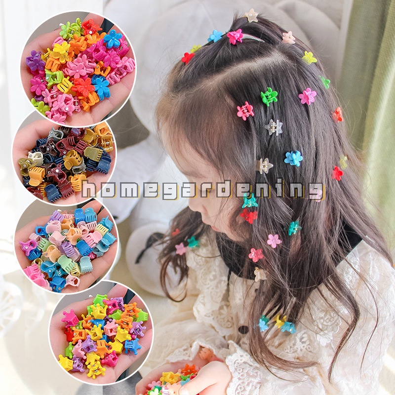 Set 20 Kẹp Tóc Hình Hoa / Ngôi Sao / Vương Miện Màu Sắc Ngọt Ngào Cho Bé Gái
