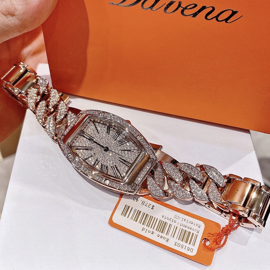 Đồng Hồ Davena Nữ Dây Mắc Xích Rose Gold Chính Hãng 36mm
