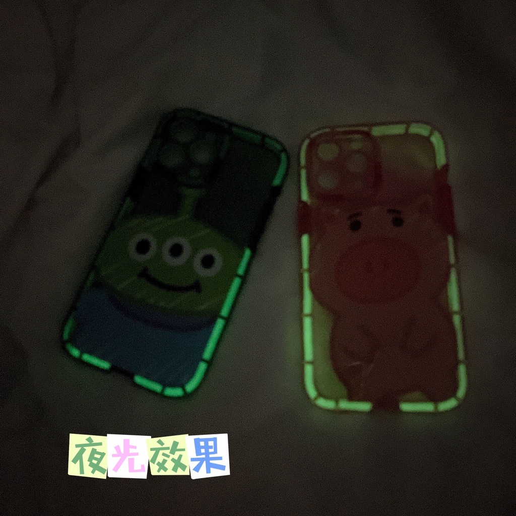Ốp Điện Thoại Chống Sốc Họa Tiết Heo Và Ngoài Hành Tinh Hoạt Hình Cho iPhone 14 / 13 / 12 / 11 / X