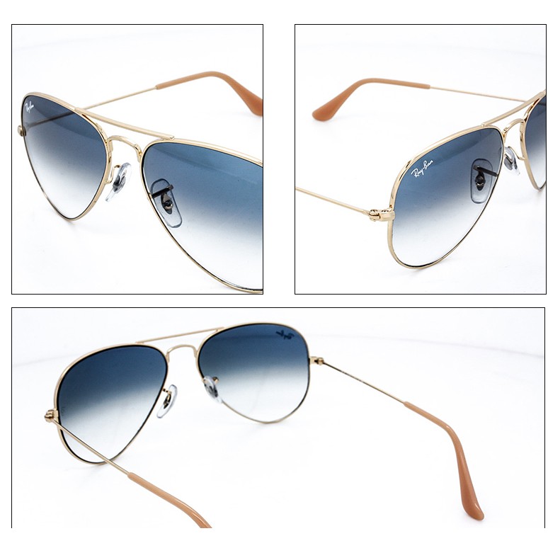 Kính mắt nam RayBan Aviator Large Metal RB3026 ( xanh 2 màu)