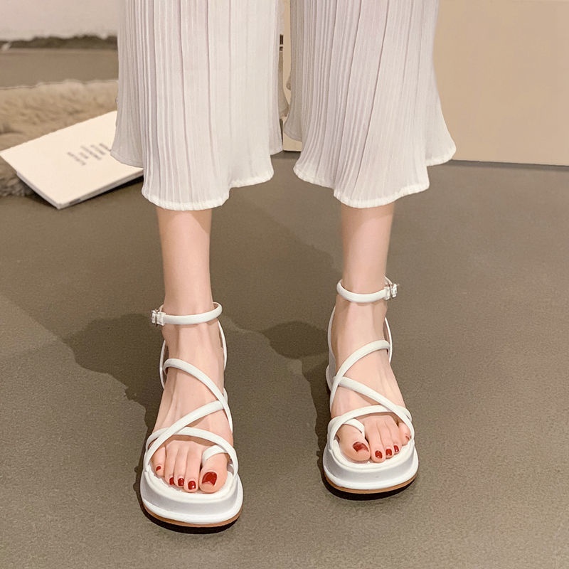 Giày sandal đế dày xỏ ngón dây mảnh phong cách Hàn Quốc cho nữ hàng đẹp - Mã S65